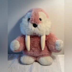 Vintage Gund Mooky Pink Walrus Plush 1986 10”
